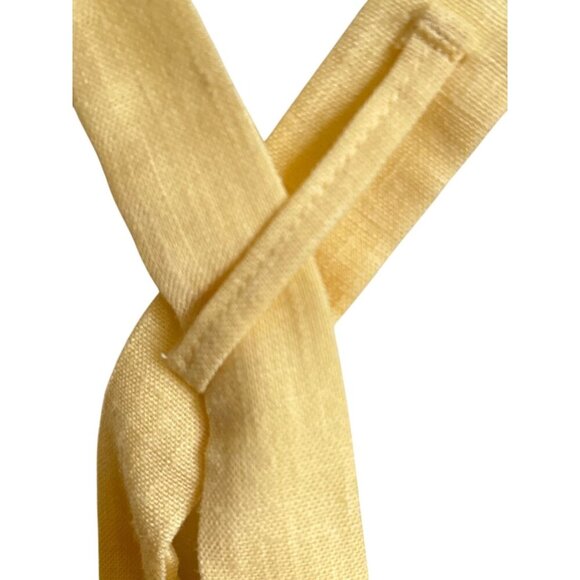 Vintage Yellow Linen? Suspender Shorts For Kids With Cross-Back Straps & Button - Picture 4 of 8